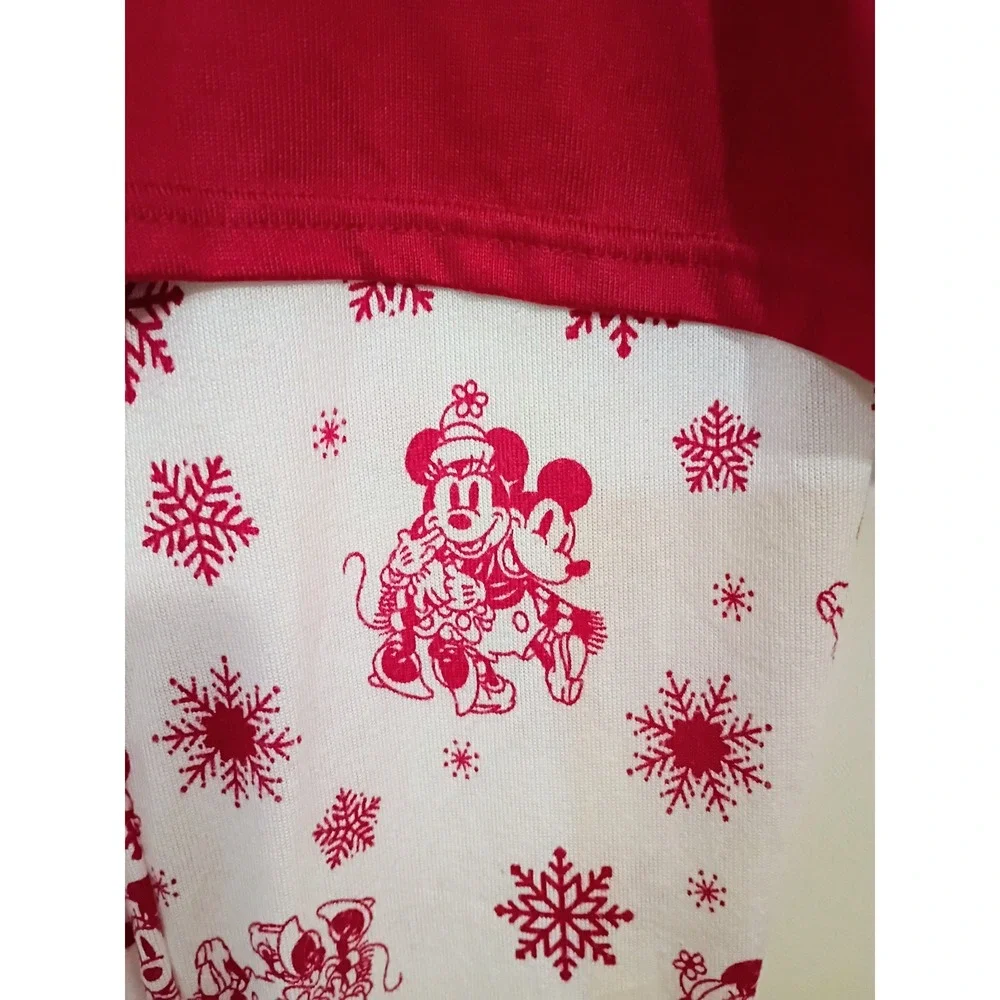 Disney Mickey Minnie Mouse Red Holiday Pajama Set Women Size S - Picture 6 of 8